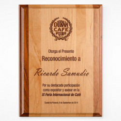 PLACAS CONMEMORATIVAS EN MADERA