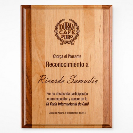PLACAS CONMEMORATIVAS EN MADERA