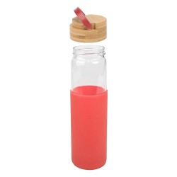 Botella de Vidrio con funda de silicona 600cc