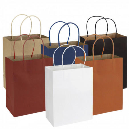 EXE102: 20 X 26 X 12 CM Bolsa de Papel 120g/m2 con logo