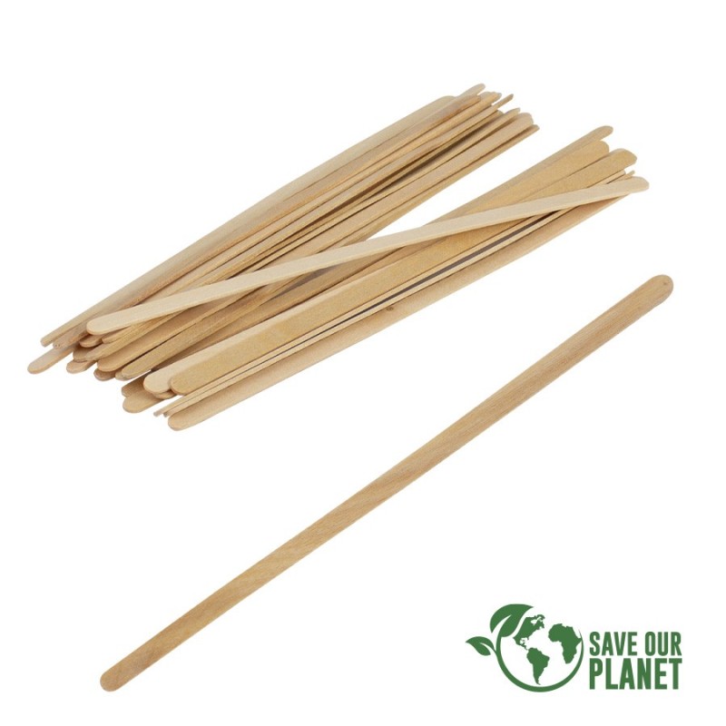 Bolsa con 1.000 palitos revolvedores de madera de Pino