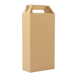 Caja autoarmable con asas, para 2 botellas de Vino 18 x 34 x 9 cm