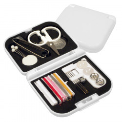 Deluxe Set de costura en estuche blanco.
