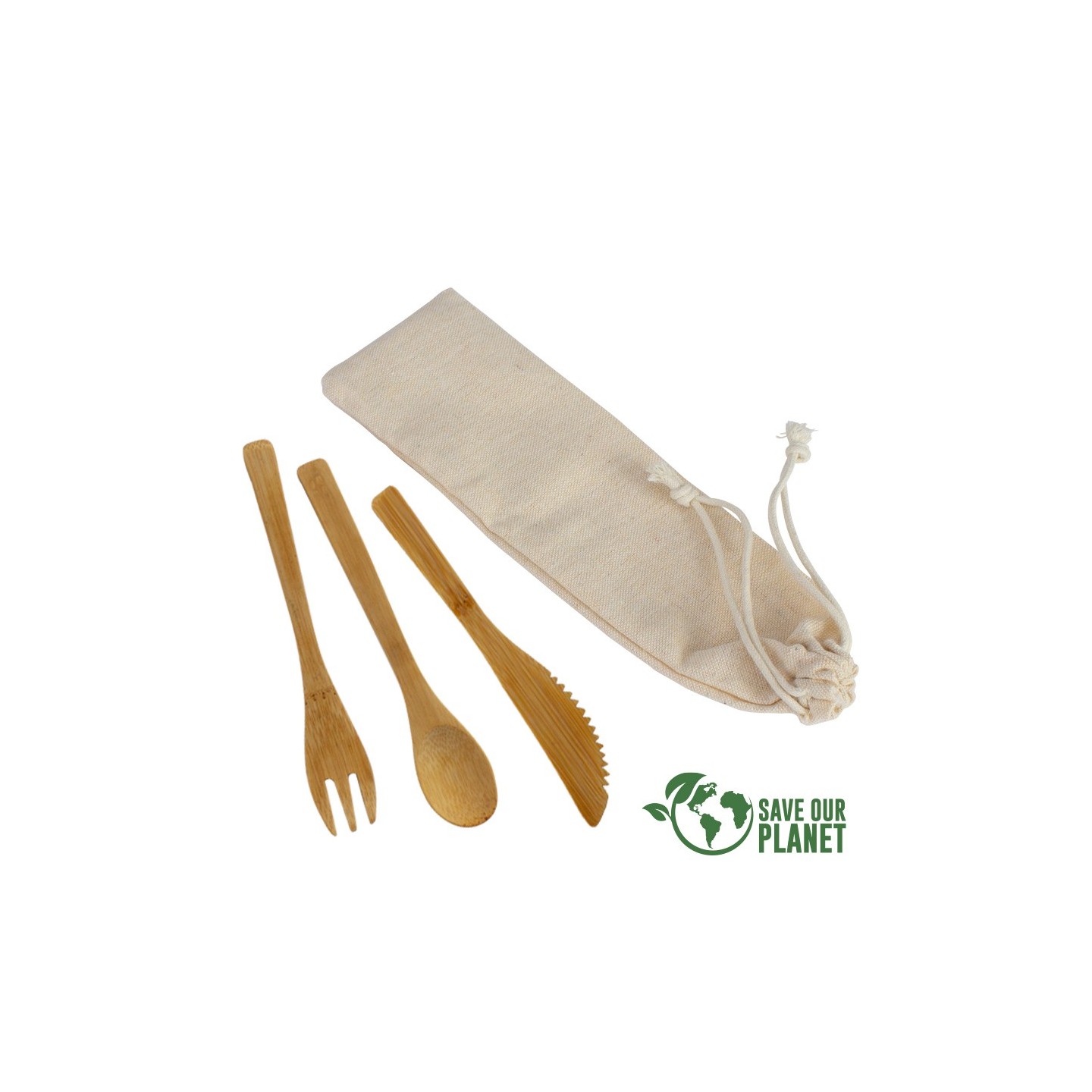 Set de 3 cubiertos de Bamboo