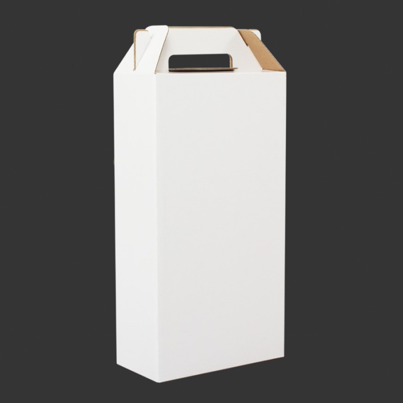 BF27 18x34x9 cm Caja autoarmable con asas, para 2 botellas de Vino BF27 18x34x9 cm Caja autoarmable con asas, para 2 botellas de Vino