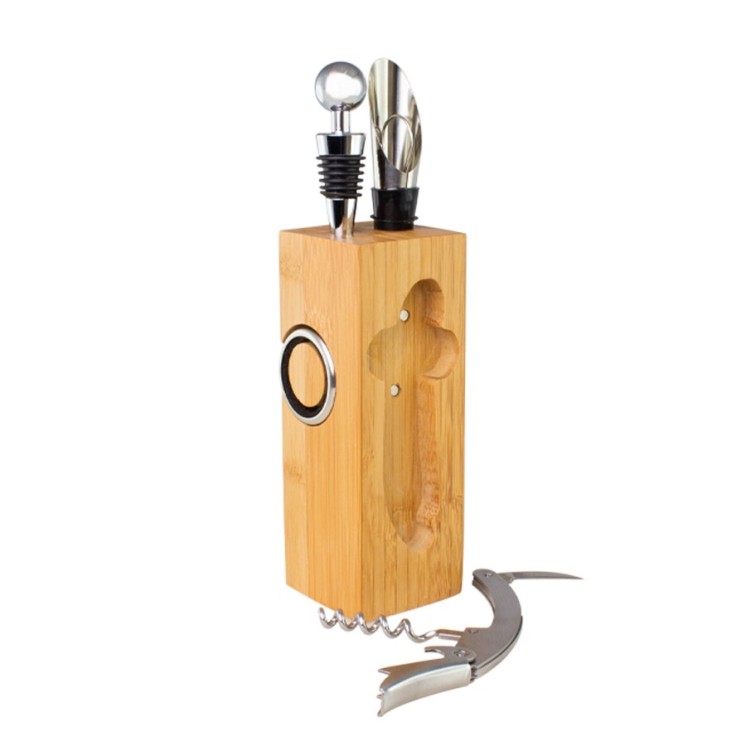 SET DE VINO BAMBOO CON TU MARCA