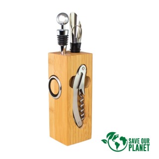 SET DE VINO BAMBOO CON TU MARCA
