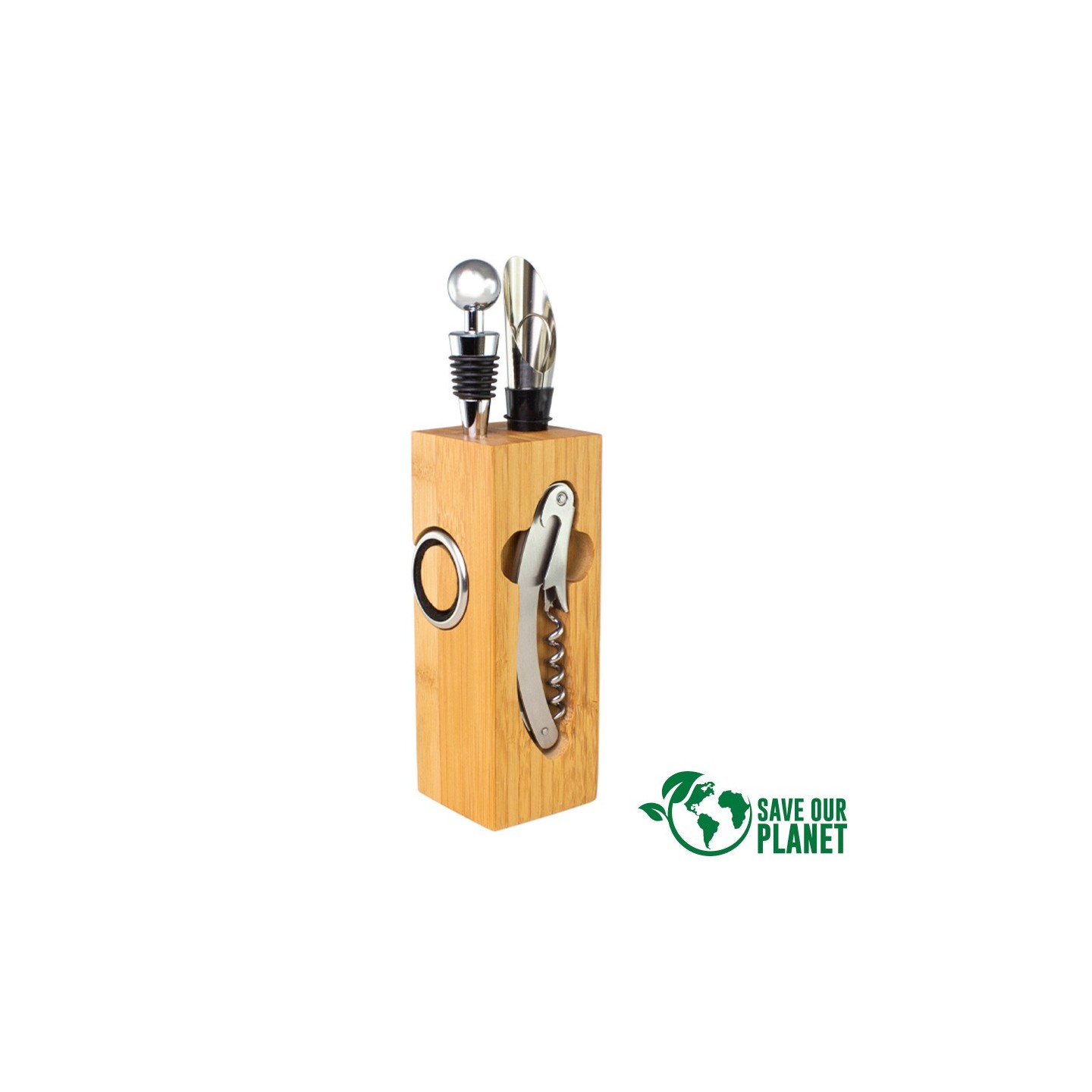 SET DE VINO BAMBOO CON TU MARCA
