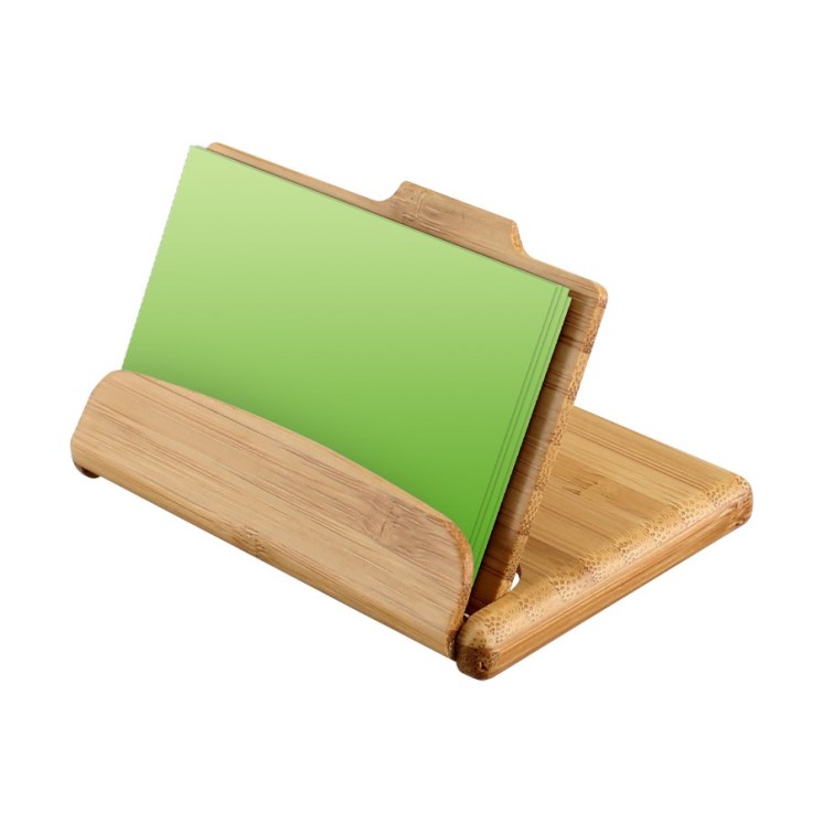 TARJETERO DE BAMBOO CON TU MARCA