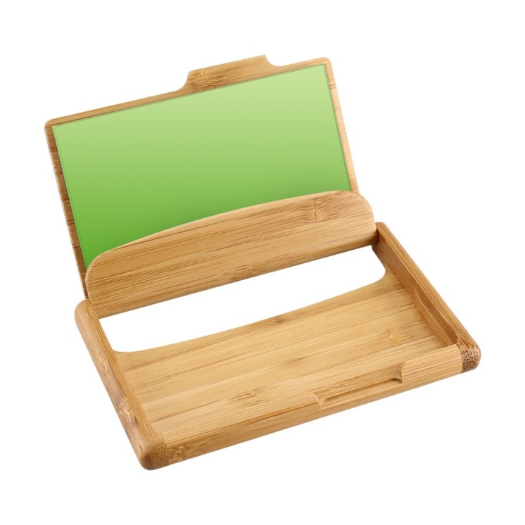 TARJETERO DE BAMBOO CON TU MARCA