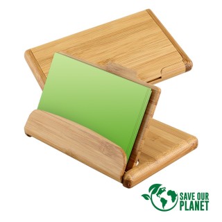 TARJETERO DE BAMBOO CON TU MARCA
