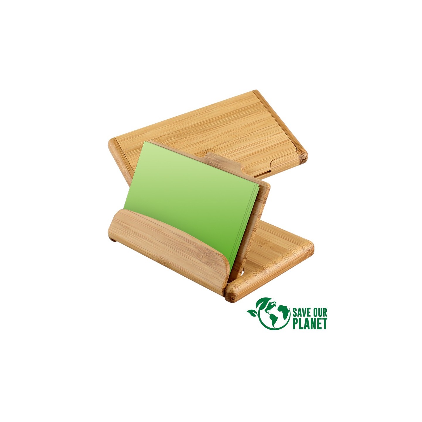TARJETERO DE BAMBOO CON TU MARCA