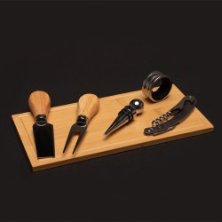 SET DE ACCESORIOS PARA VINO Y QUESOS CON LOGO