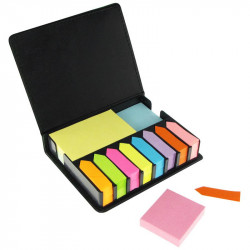 BN13: SET DE NOTAS ADHESIVAS DE PU NEGRO